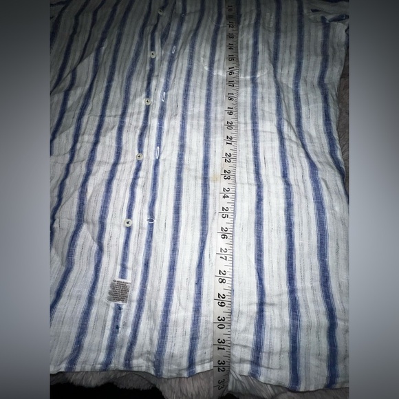 Peter Miillar Mens Button Up Shirt Short Sleeve, Medium 100% Linen - Picture 6 of 9
